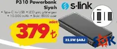 S-LİNK P310 POWERBANK SİYAH S-LİNK P310 POWERBANK SİYAH